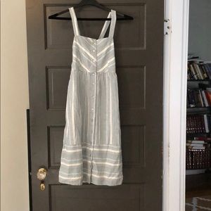 Universal thread- striped linen blend midi dress